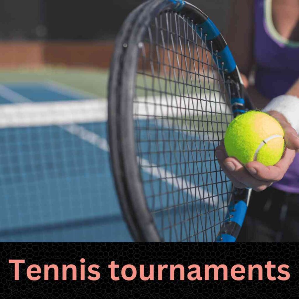 Tennis tournaments image with ball and racket 